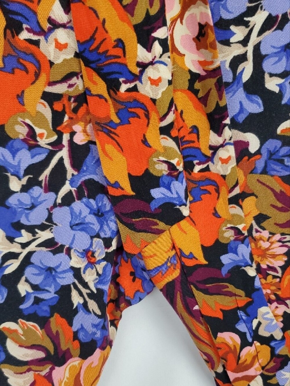 MSK Orange Floral Halter Wide-Leg Jumpsuit with Blue Accents - Picture 8 of 10